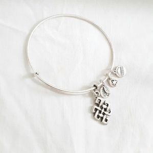 Alex and Ani TRIEKELION Charms silver Bangle Bracelet.